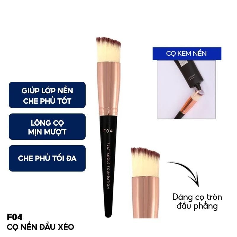 Cọ Đánh Nền Đầu xéo Vacosi F04