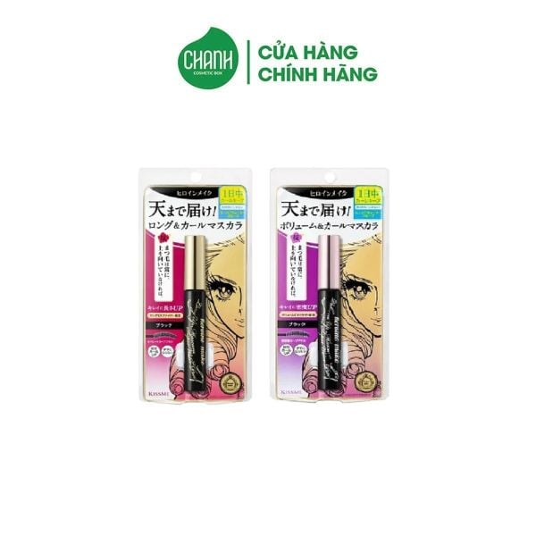 Mascara KISS ME Heroine Make Long/Volume And Curl Super Waterproof Mascara Nâng Cong Và Dài Mi