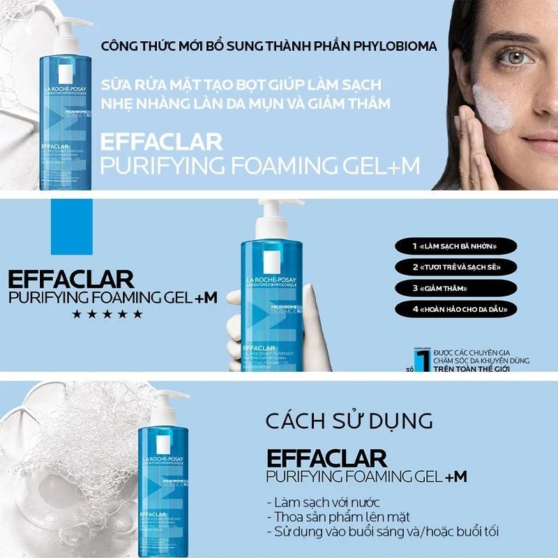 Sữa Rửa Mặt La Roche-Posay Effaclar Purifying Foaming Gel Cleanser