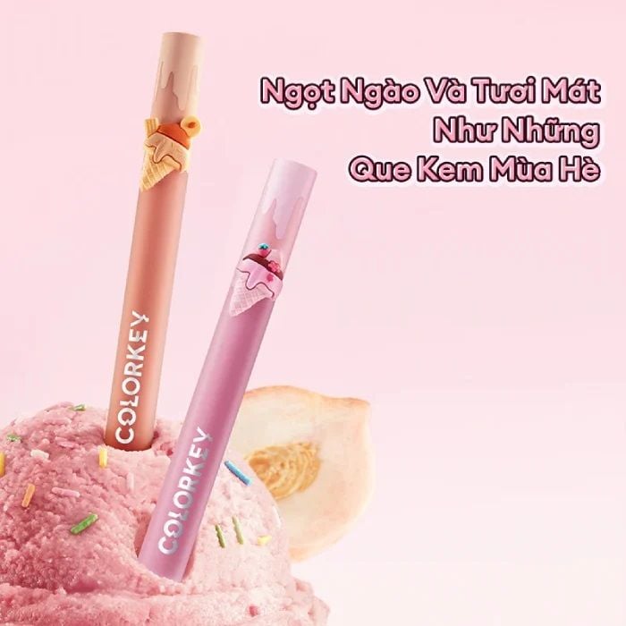 Son Kem Lì Siêu Mịn Môi Colorkey Soft Matte Water Tint Lipstick Ice Cream