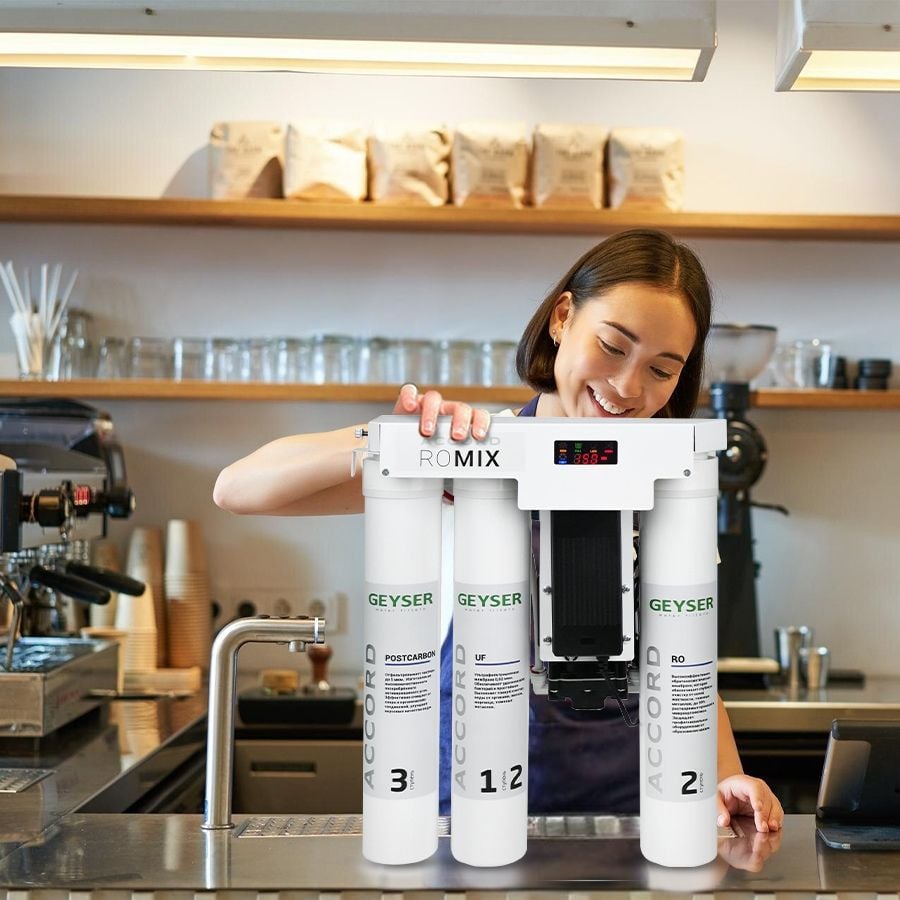 Máy lọc nước chuẩn khoáng bán công nghiệp 2 in 1 RO và UF Geyser Ecotar Accord ROMIX