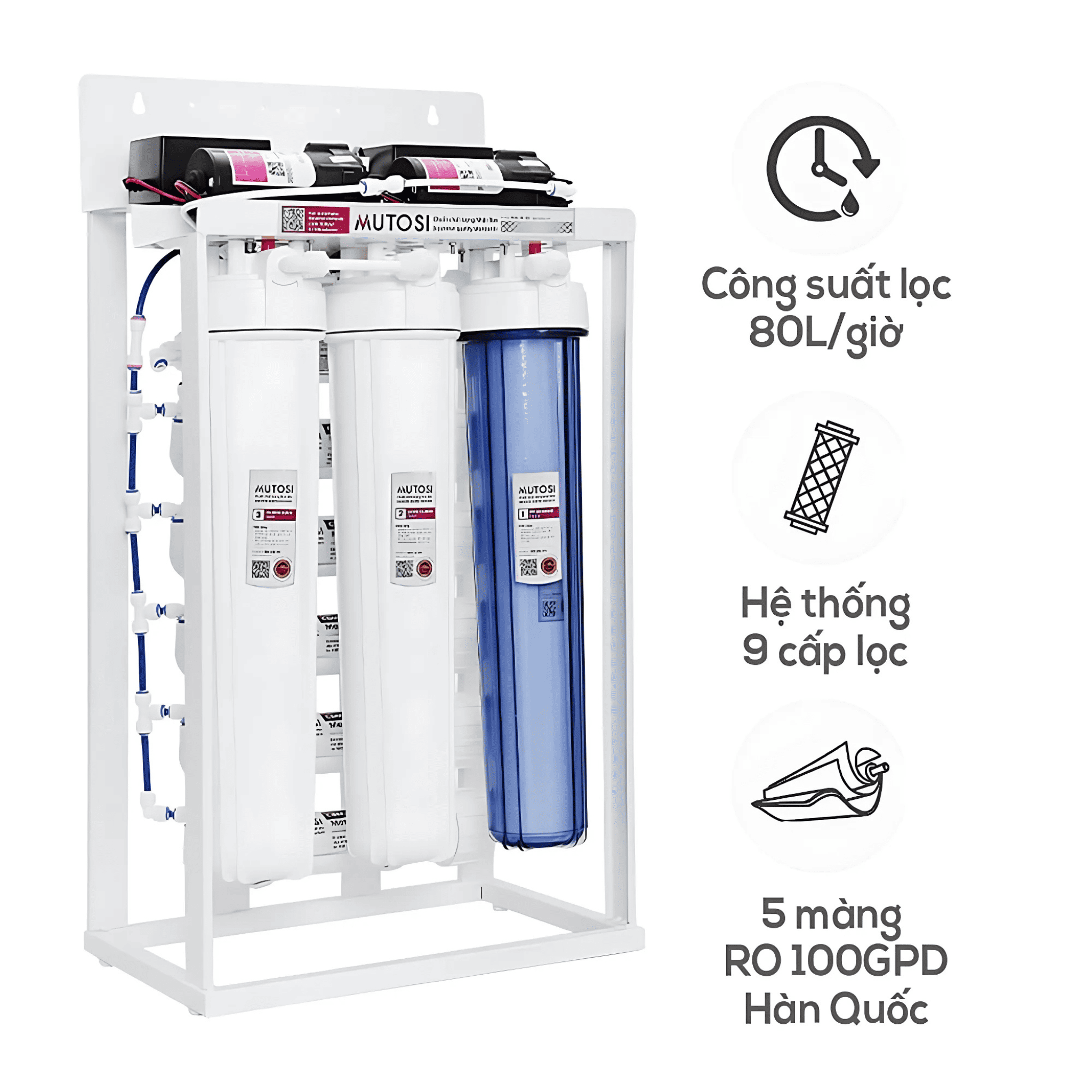 Máy lọc nước bán công nghiệp 80L/H Mutosi MP-80