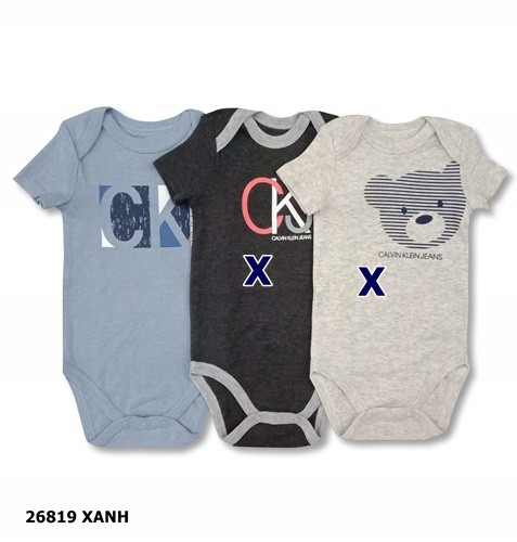Bodysuit CK tím nhạt chữ Calvin klein Jeans trắng - size 0-3m