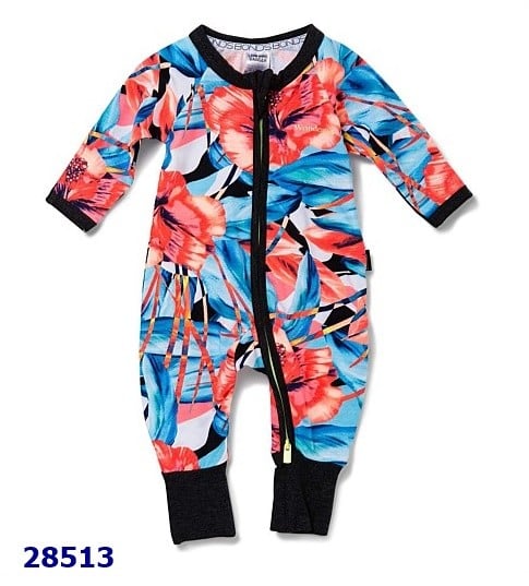 Sleepsuit Bond xanh dương hoa cam - size NB