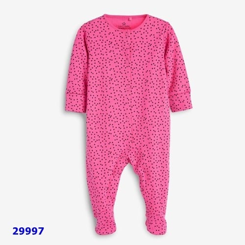 Sleepsuit Next hồng đậm chấm bi - size 12/18m