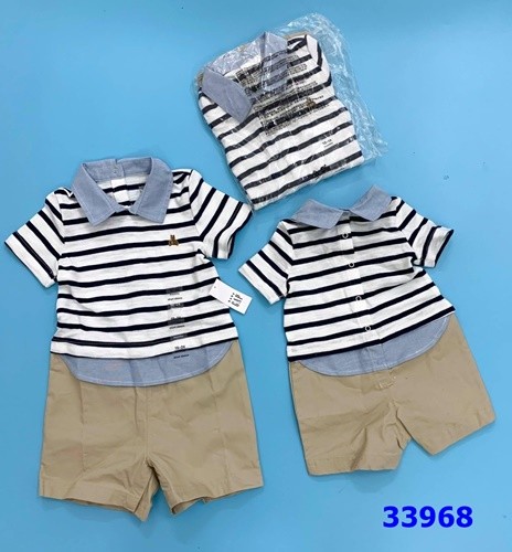 Bodysuit Gap trắng sọc kem -size 12-18m