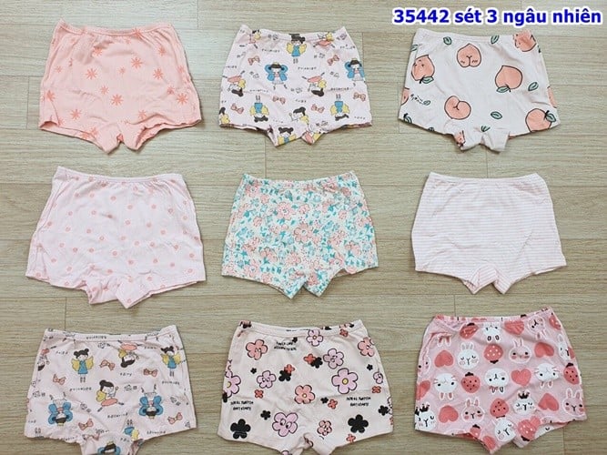 Set 3 quần chíp đùi MayKid bé gái - size 11/12y