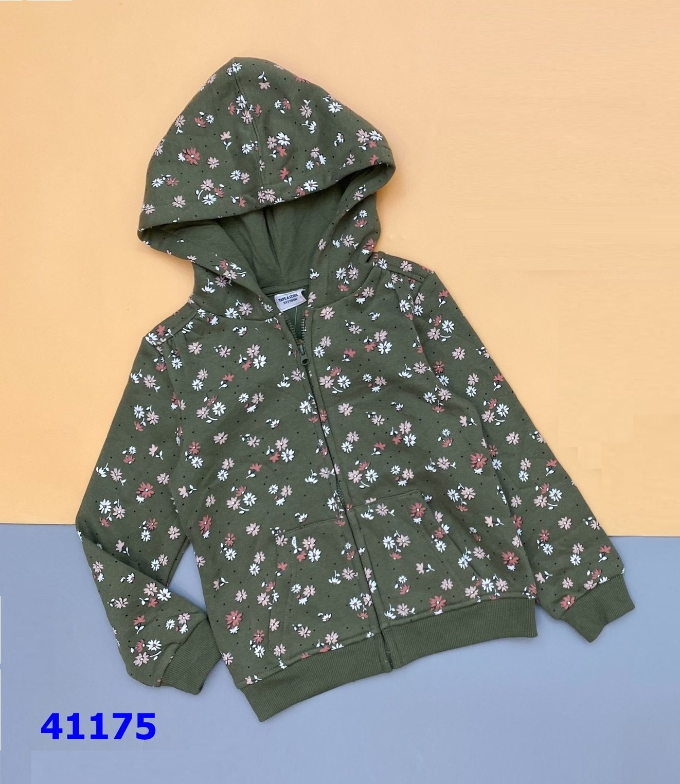 Áo khoác Tape LOEIL xanh rêu hoa nhí - size 4y