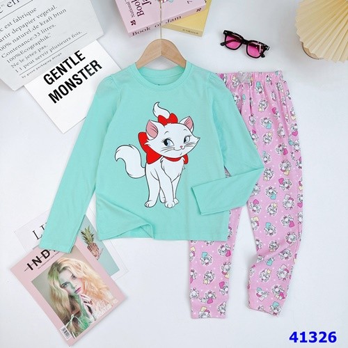 Bộ dài Disney xanh mèo - Size 5-6y