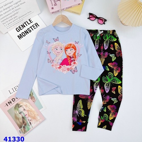 Bộ dài Disney xanh elsa & anna - Size 14y