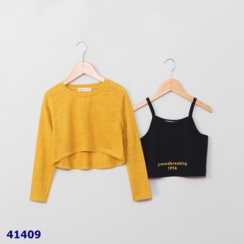 Áo dệt kim tay dài Nexxi vàng - size 11y