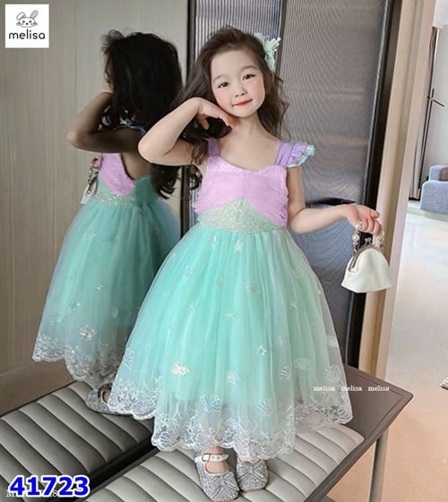 Đầm Melisa xanh tiên cá - size 18-24m