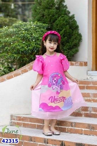 Áo dài June hồng Pony