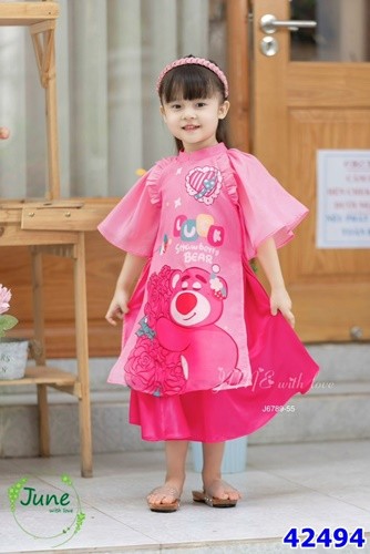 Áo dài June gấu dâu Luck - size 2