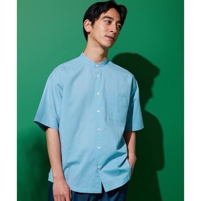 Áo sơ mi cổ tàu xanh cổ vịt - size XL