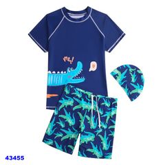 Bộ bơi xanh dương cá sấu - size 165