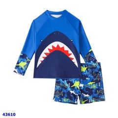 Bộ bơi xanh dài tay cá mập - size 5y