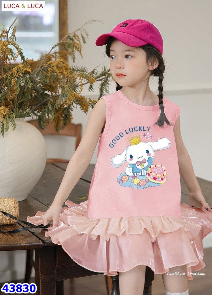 Đầm Luca hồng Cinamoroll - size 3-4y