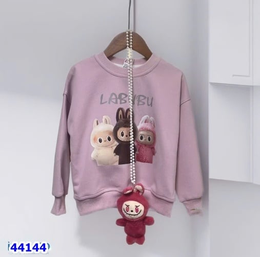 Áo tím Labubu+gấu bông - size 110