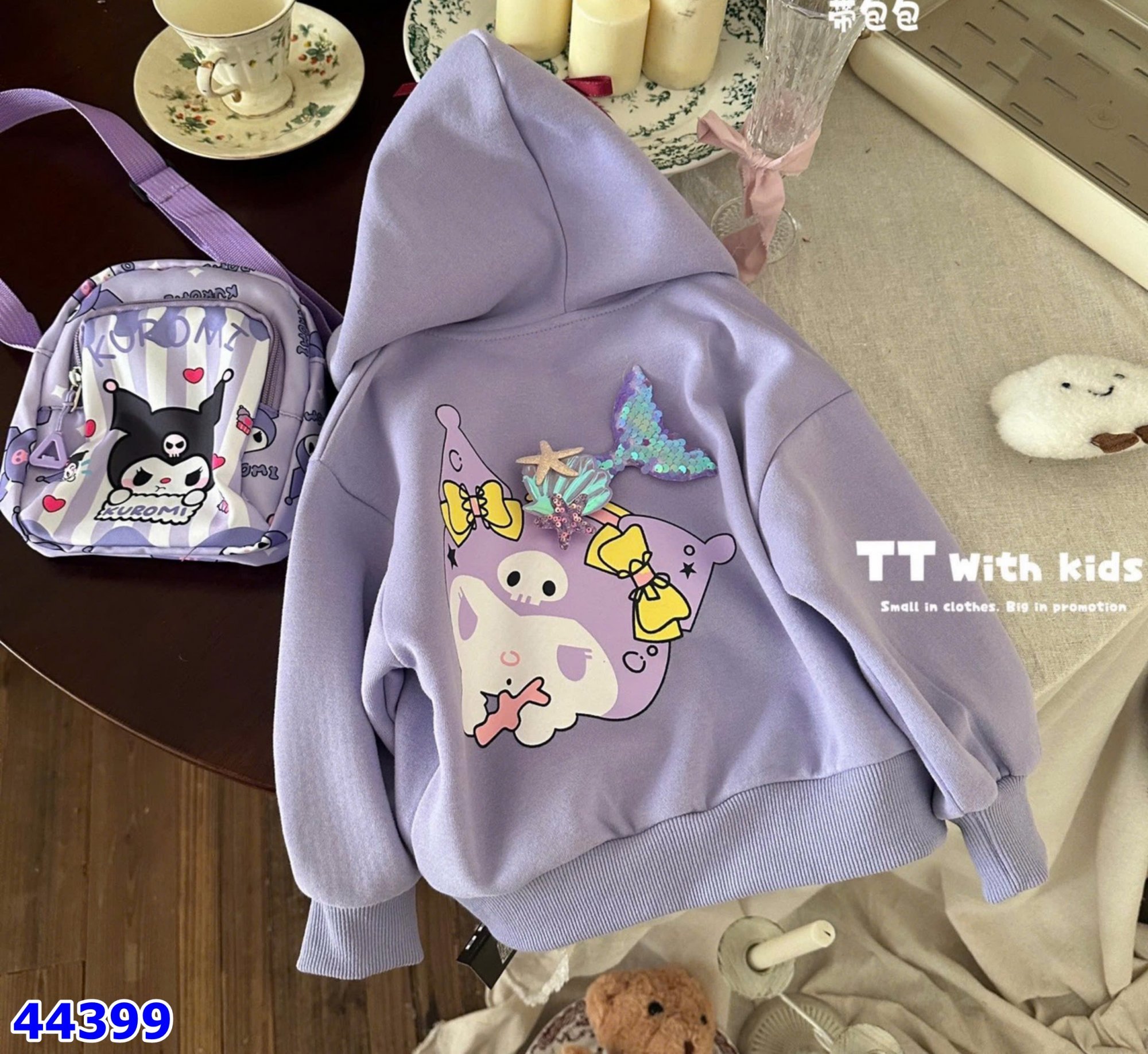 Áo khoác NNBB tím Kuromi+túi đeo