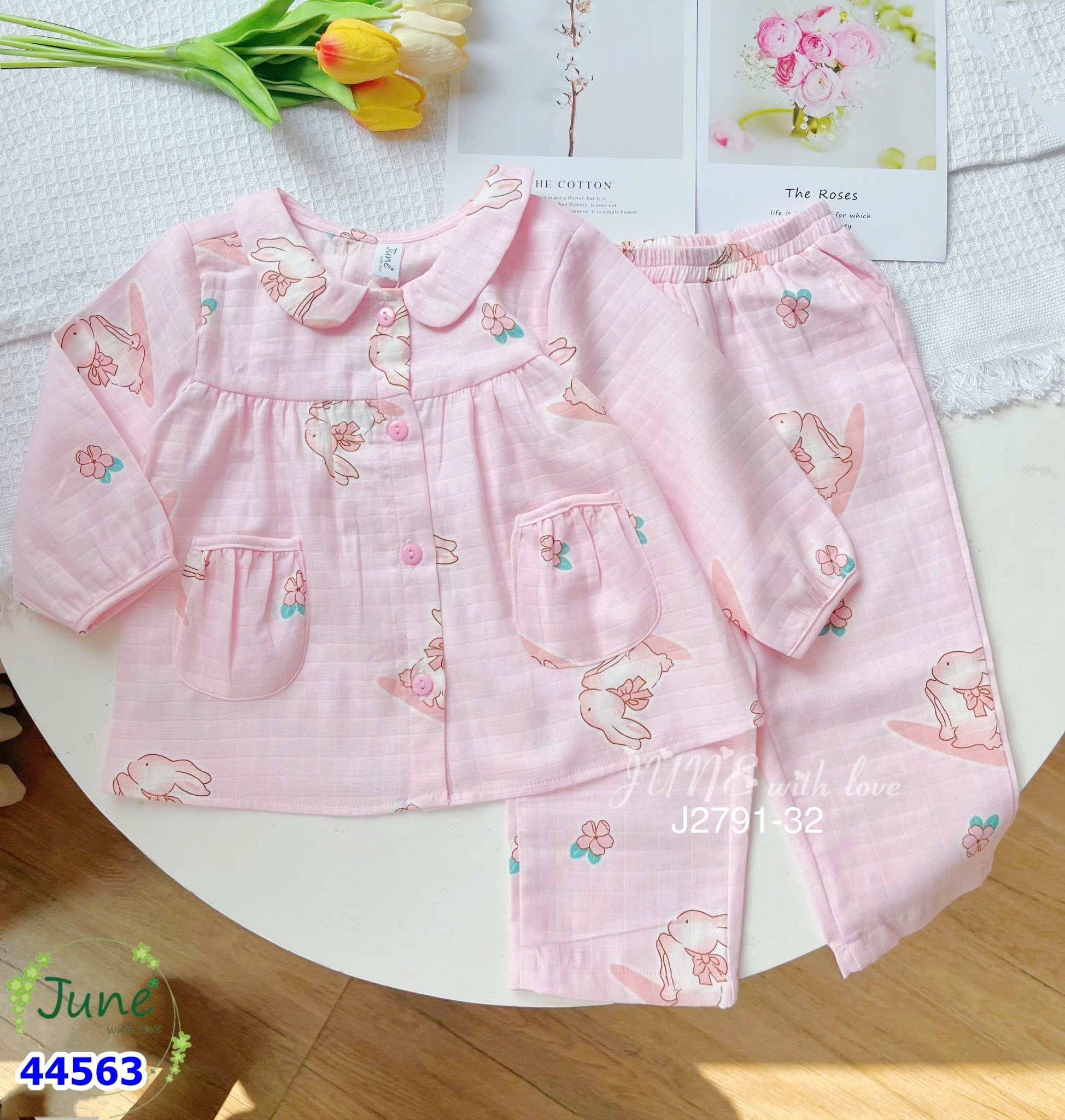 Pijama June hồng thỏ - size 1y