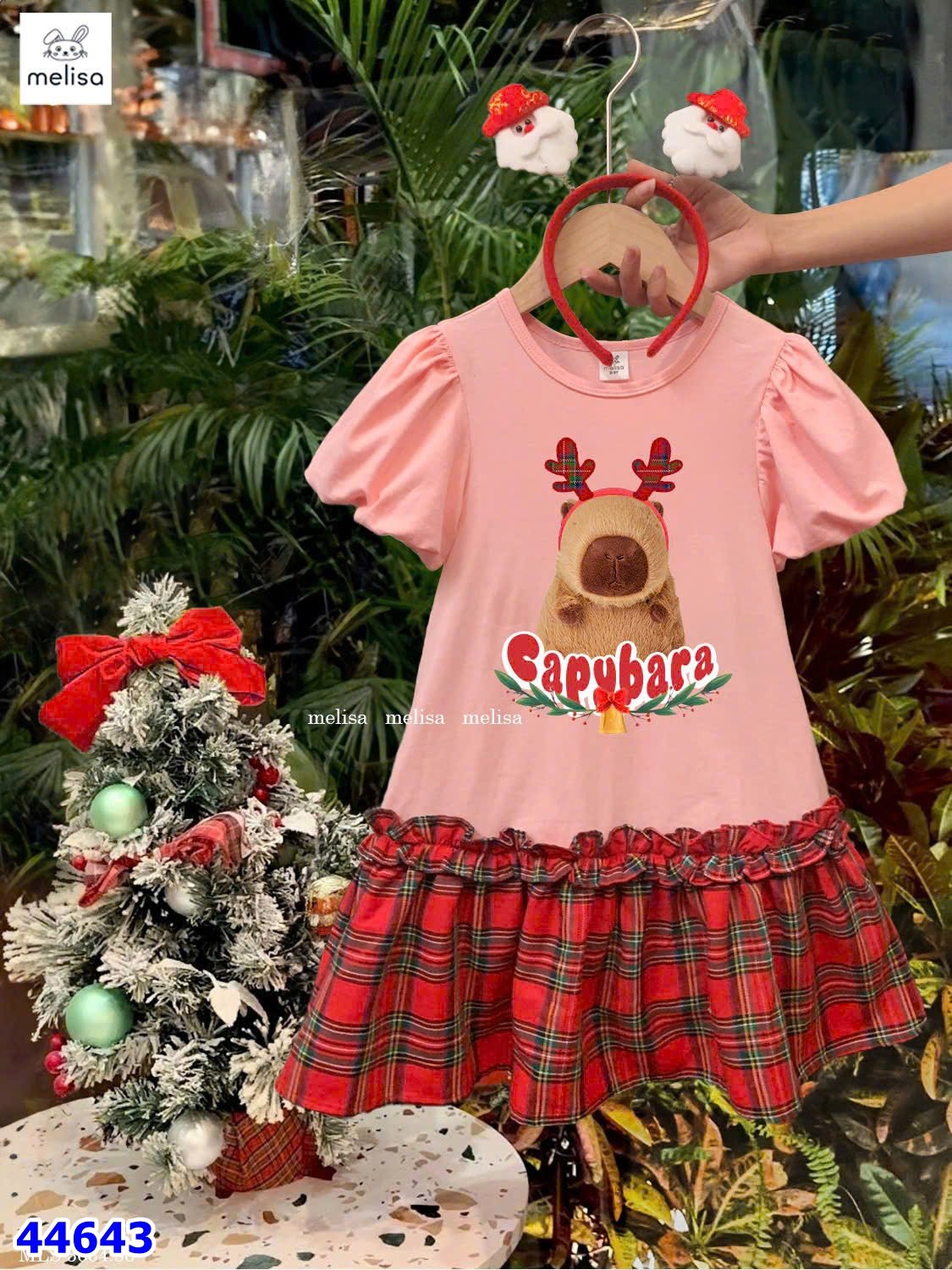 Đầm Melisa hồng Capybara - size 10-11y