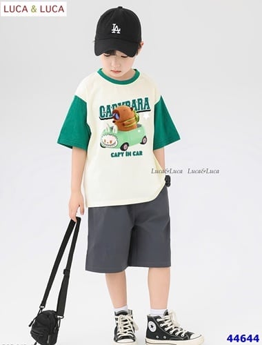 Bộ Luca trắng tay xanh Capybara