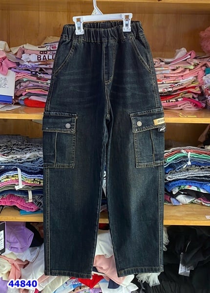 Quần jean túi hộp xanh bạc 26506 - size 170
