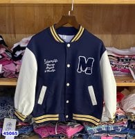 Bomber chữ M xanh