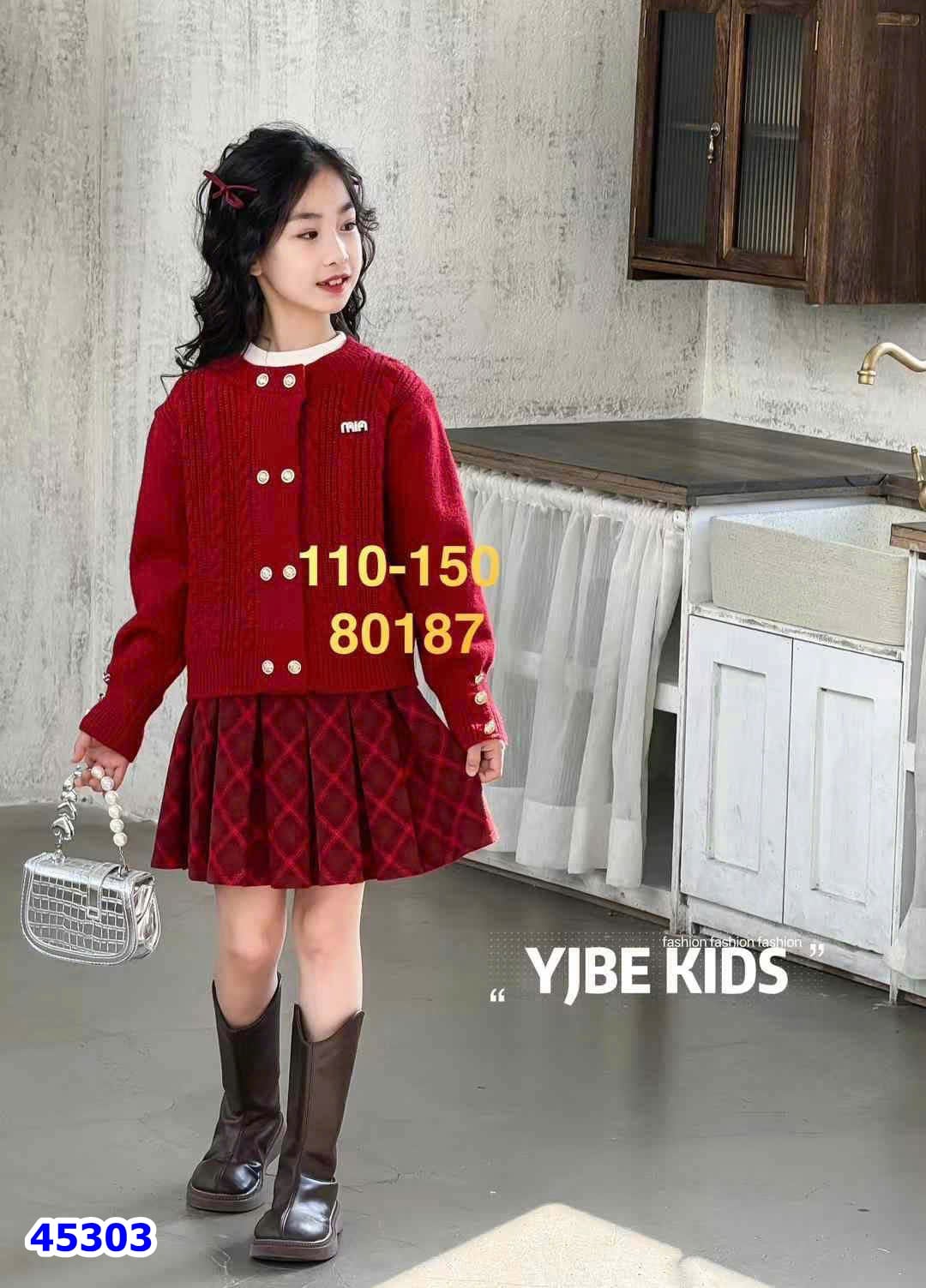 Set váy YJBE 3 món len đỏ