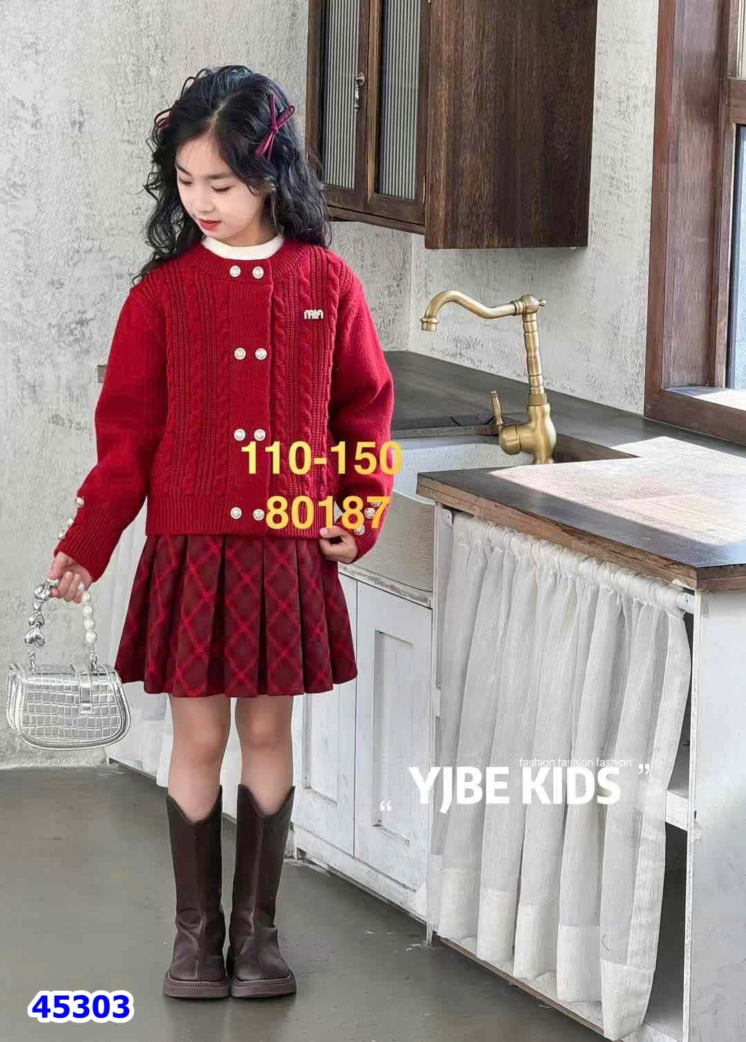 Set váy YJBE 3 món len đỏ