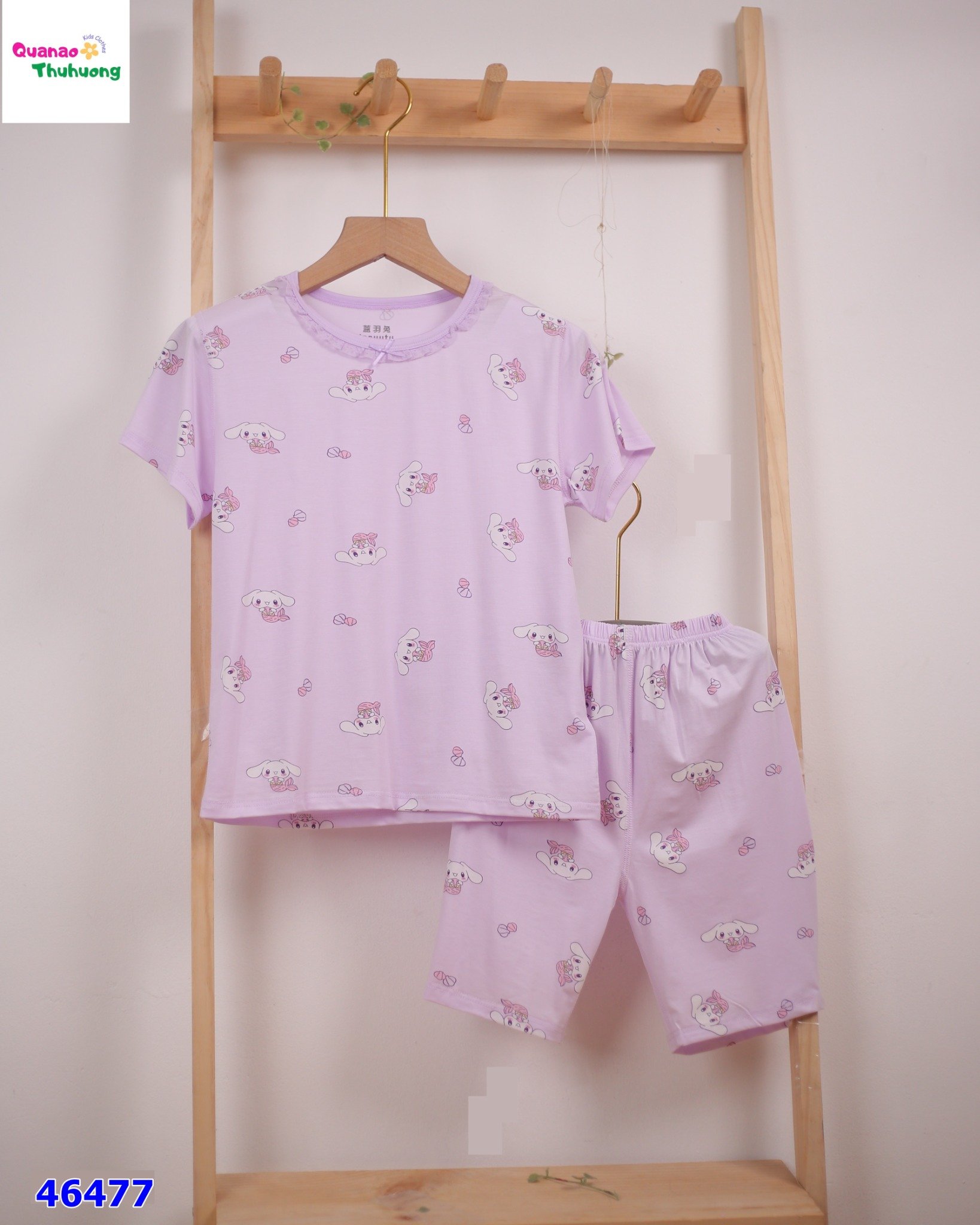 Bộ Tencel cinnamoroll tiên cá tím