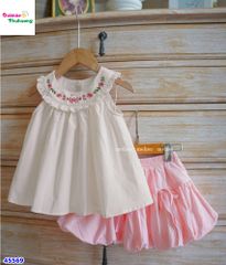 Set Melisa trắng thêu thỏ
