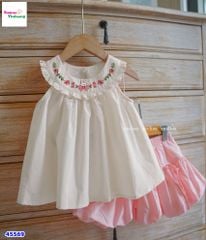 Set Melisa trắng thêu thỏ