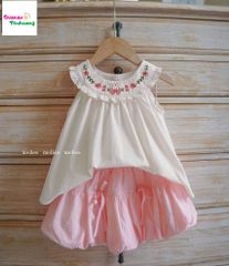 Set Melisa trắng thêu thỏ