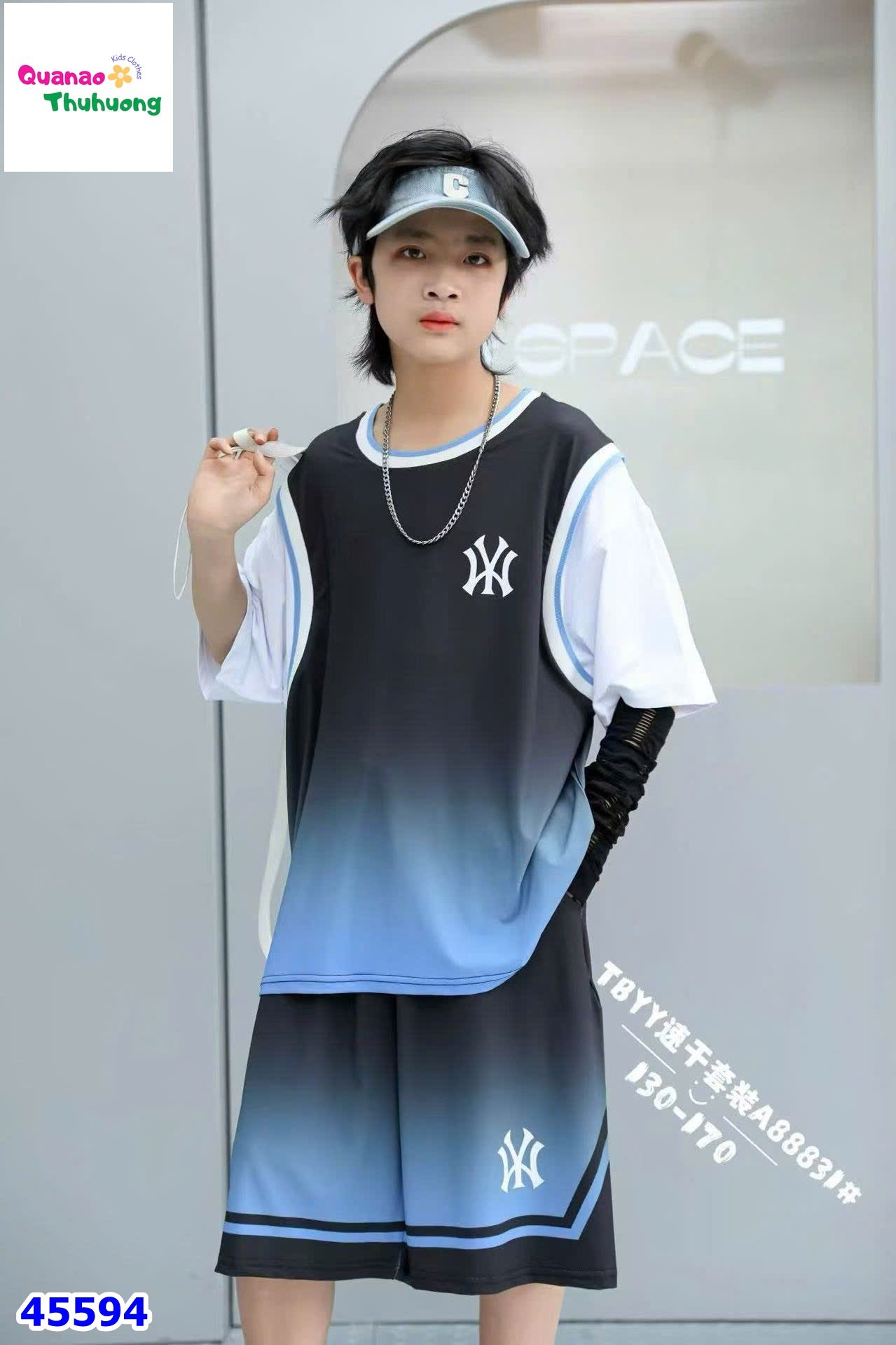 Bộ thể thao đen xanh dương NY