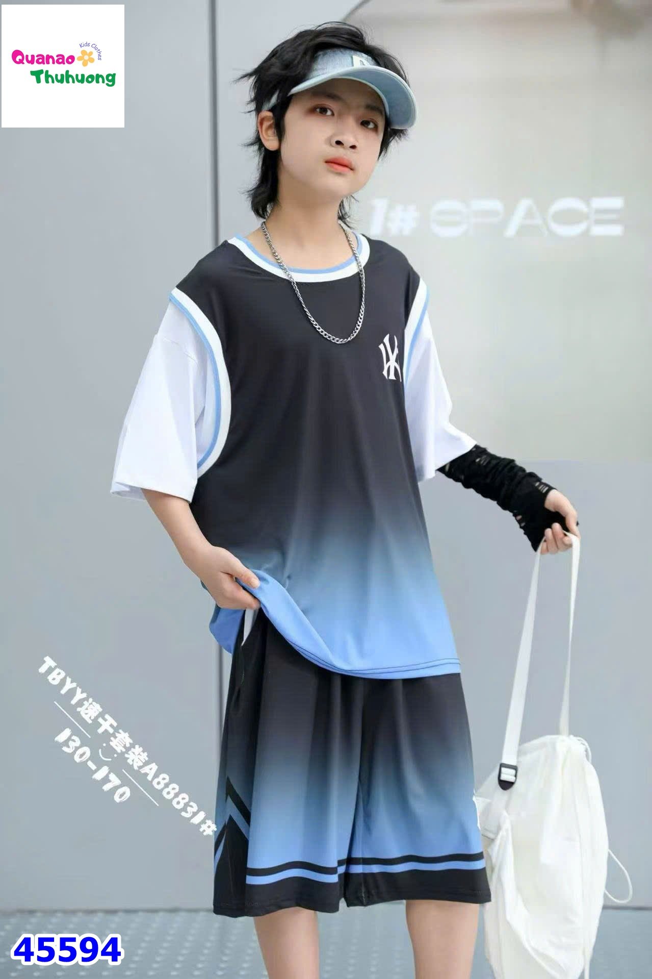 Bộ thể thao đen xanh dương NY