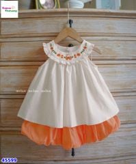 Set Melisa áo yếm thêu thỏ cam