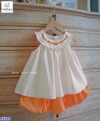 Set Melisa áo yếm thêu thỏ cam