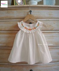 Set Melisa áo yếm thêu thỏ cam