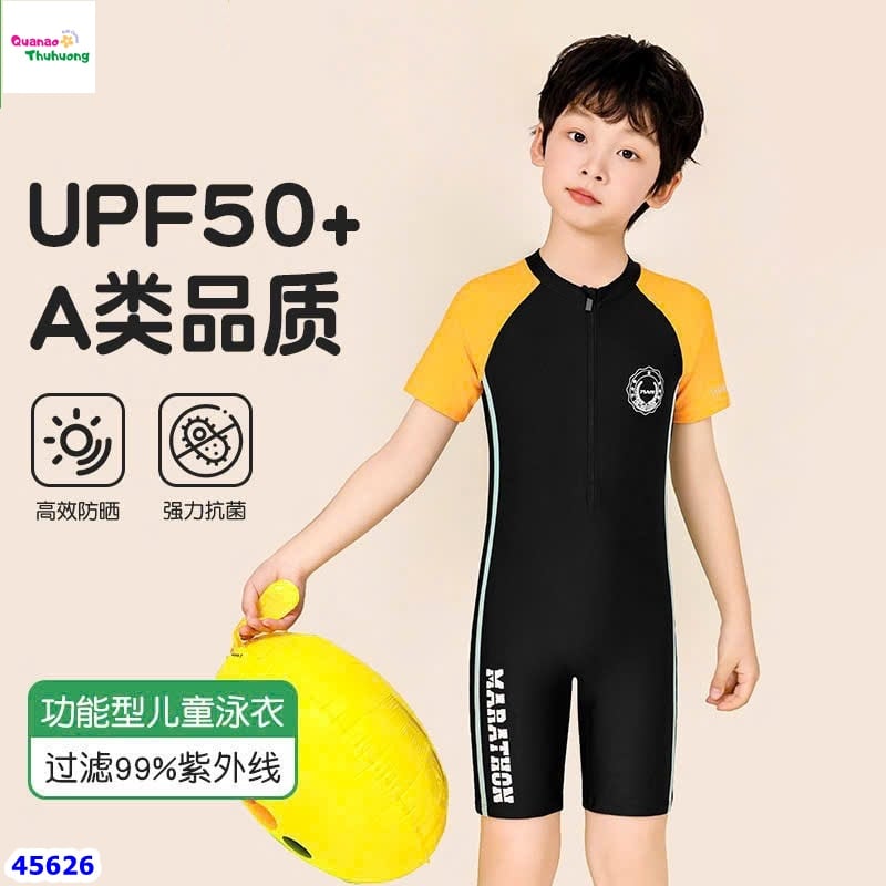 Bộ bơi liền Ylike đen tay vàng