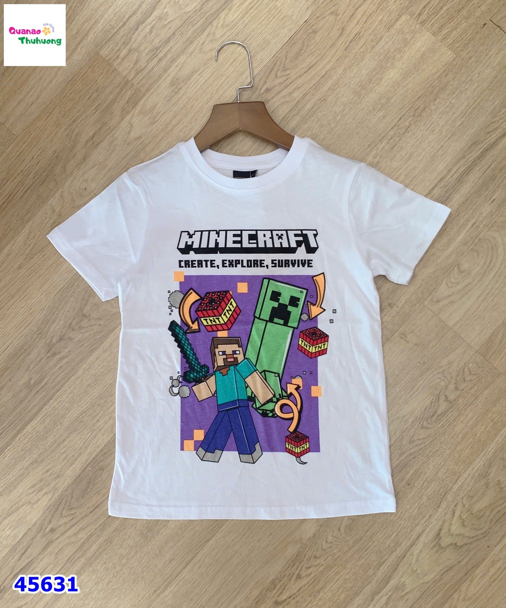 Áo Mincraft trắng