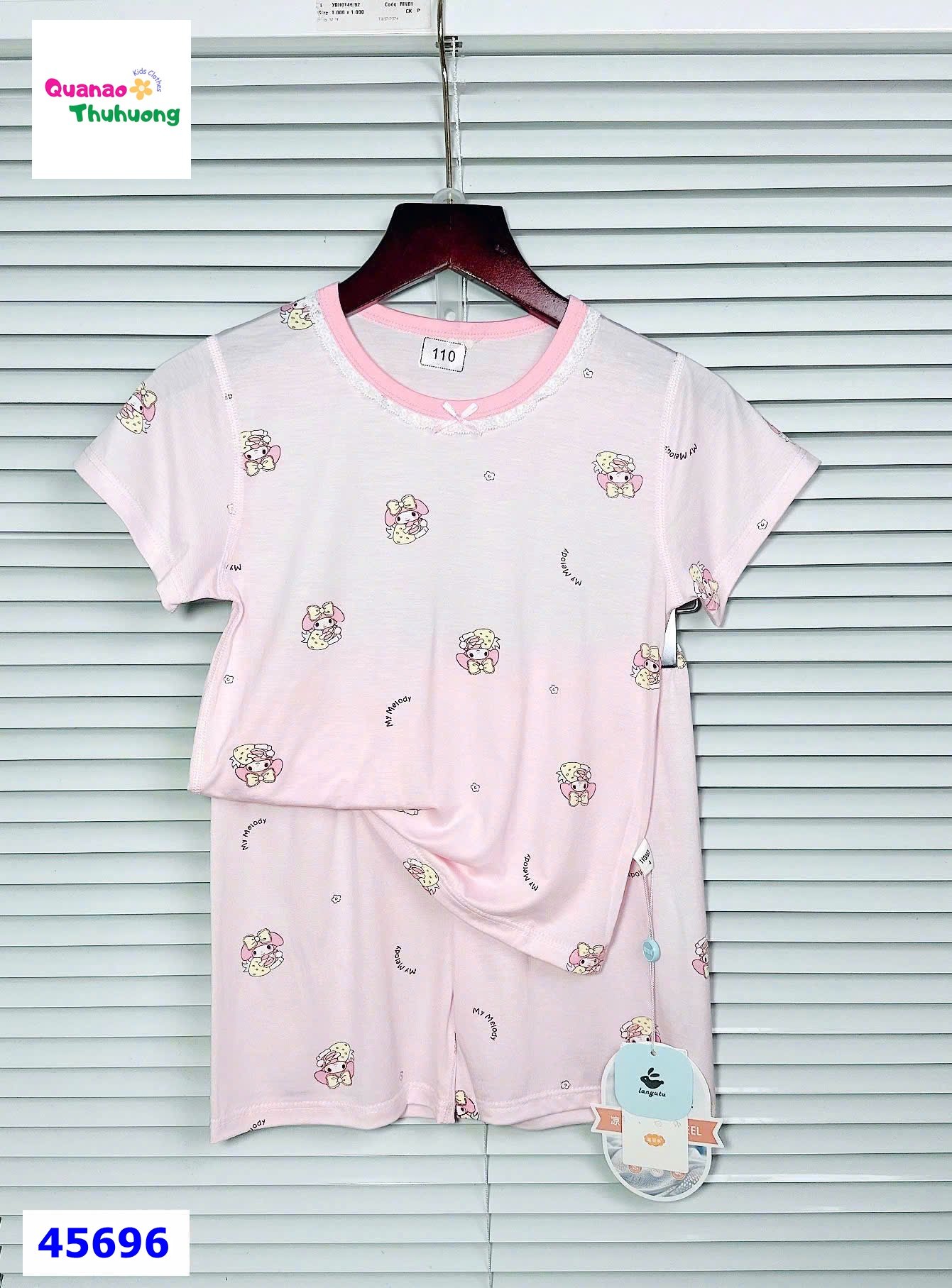 Bộ Tencel hồng Melody dâu