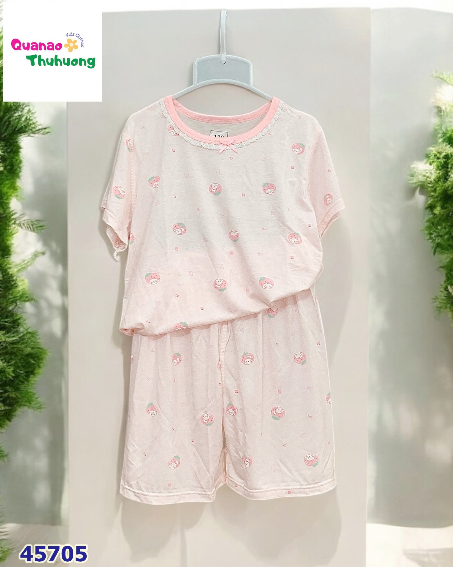 Bộ Tencel hồng Cinnamoroll