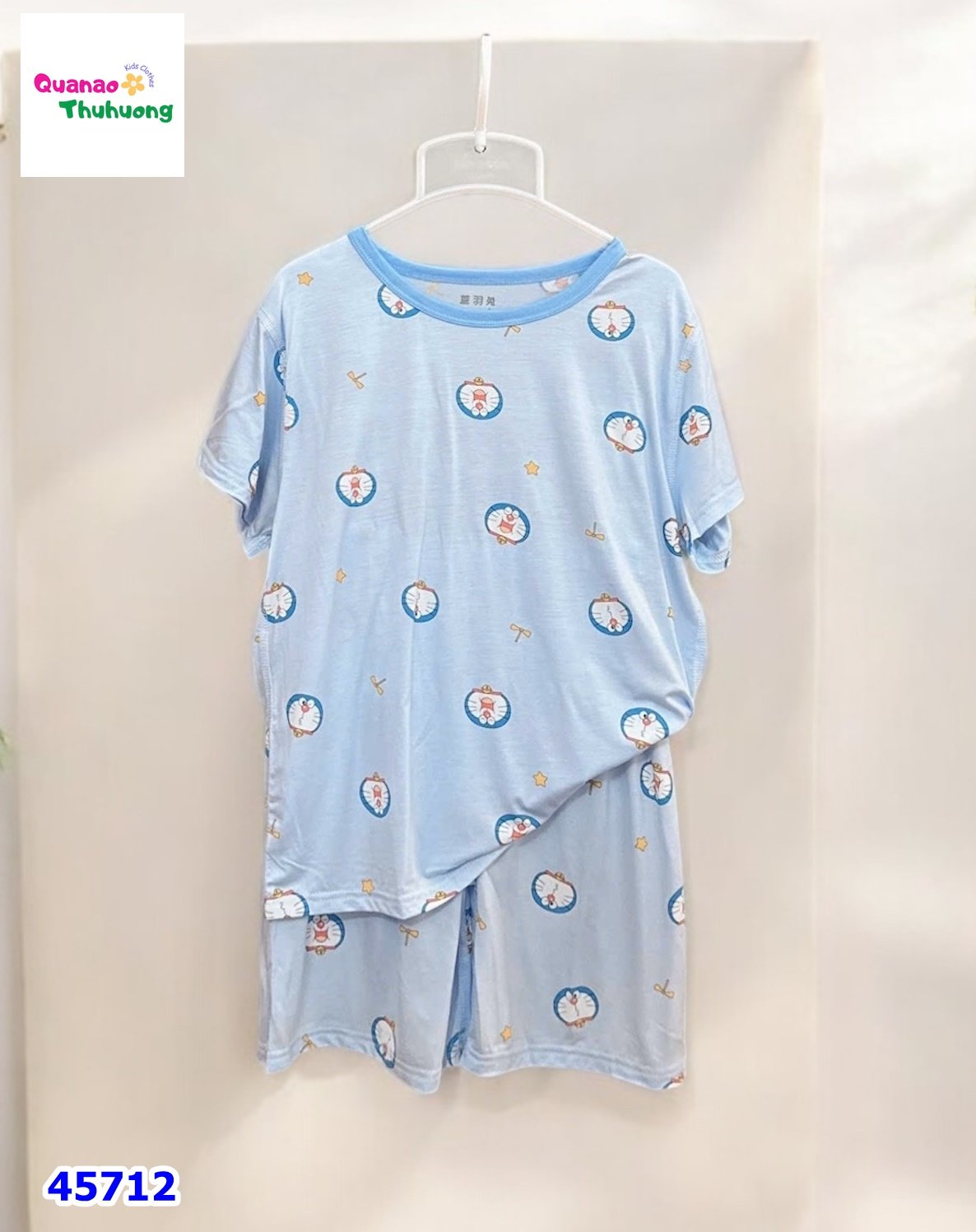 Bộ Tencel xanh Doremon