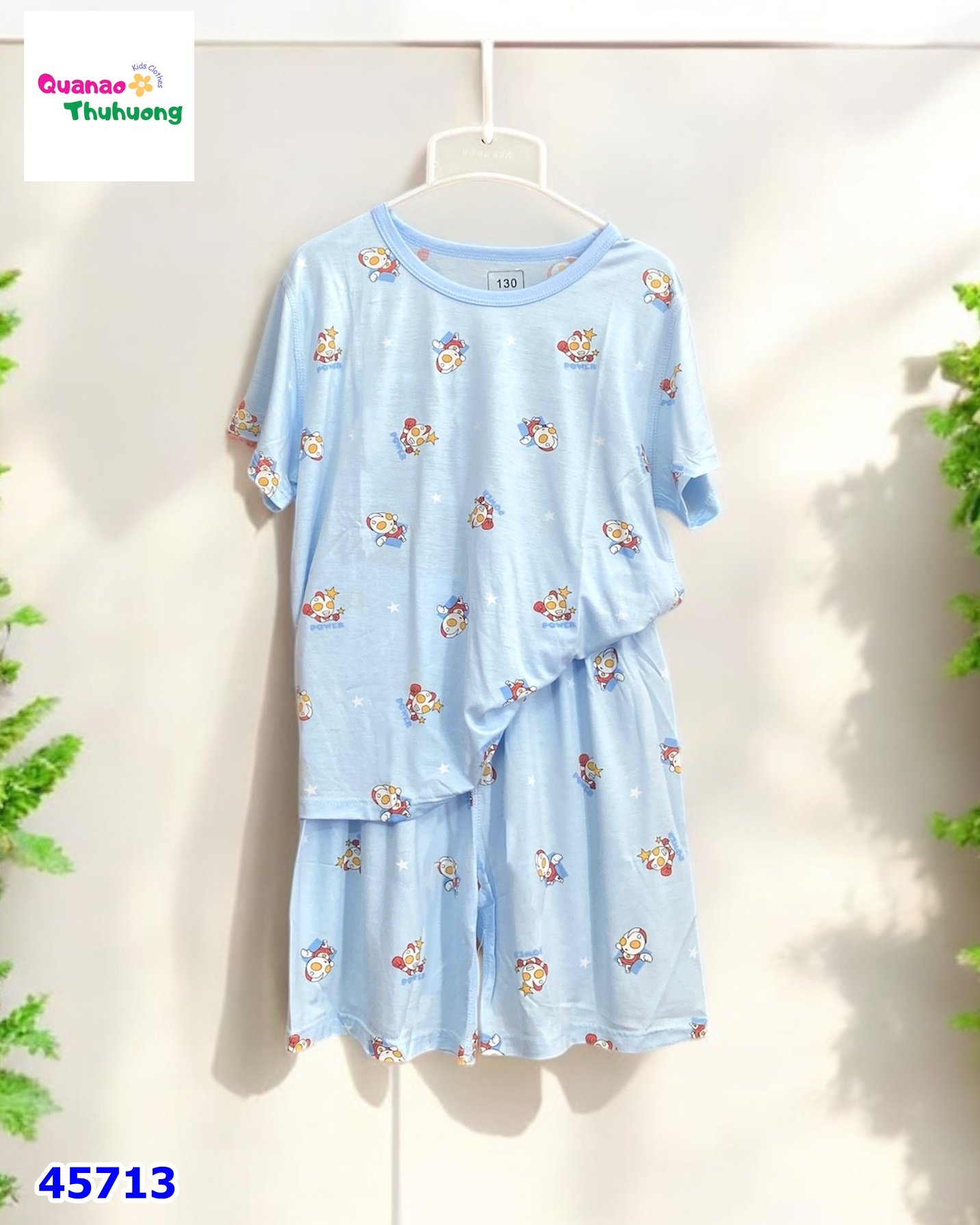 Bộ Tencel xanh siêu nhân