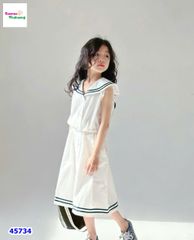 Set váy Sofia trắng thủy thủ