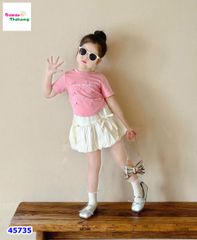 Set váy Miakid hồng đính nơ