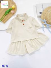 Set váy Annie polo kem đính nơ