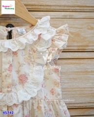 Set váy J&J hoa hồng phối ren